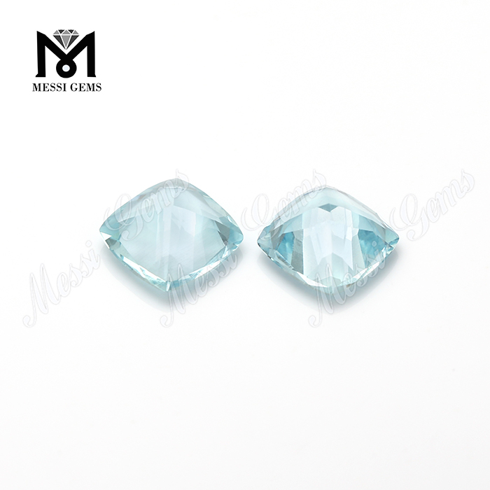 China Cushion Cut Aquamarine Gemstone Lapides pretiosi