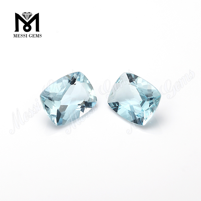 China Cushion Cut Aquamarine Gemstone Lapides pretiosi