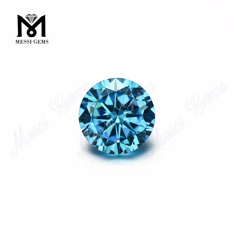 Top apparatus cut 1.0mm aqua caerulea cubica zircon