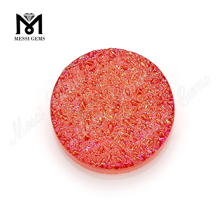 Druzy Stone Beads round Shape Red Color Natural Druzy Agate Gemstones MG-DR027