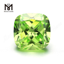 Factory Price solve Cushion Cut 10 x 10 mm Apple Color Cubic Zirconia Stone