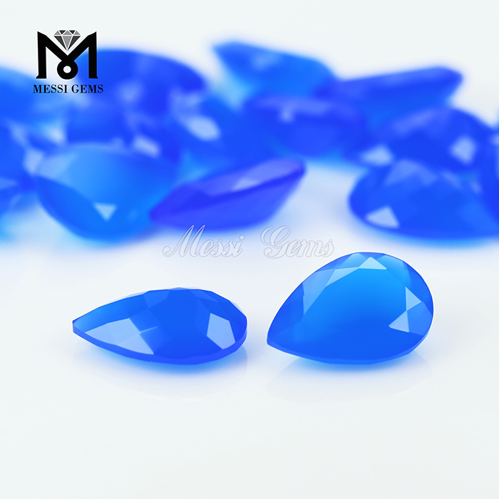 Pira Machine Cut Blue Natural Agate Gemstone