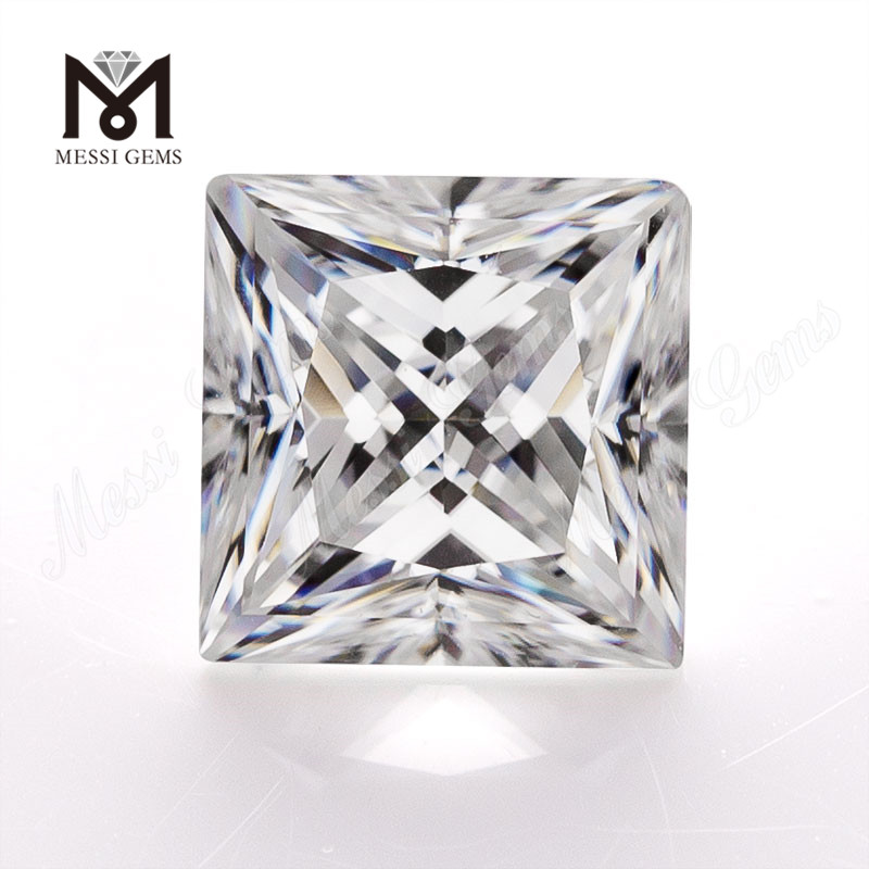 Wuzhou VVS moissanite adamas alba Square Princesa interficiam moissanite pro Jewelry faciens