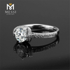 1 carat 4 stimulis aureis moissanitis auri anulus feminis albis