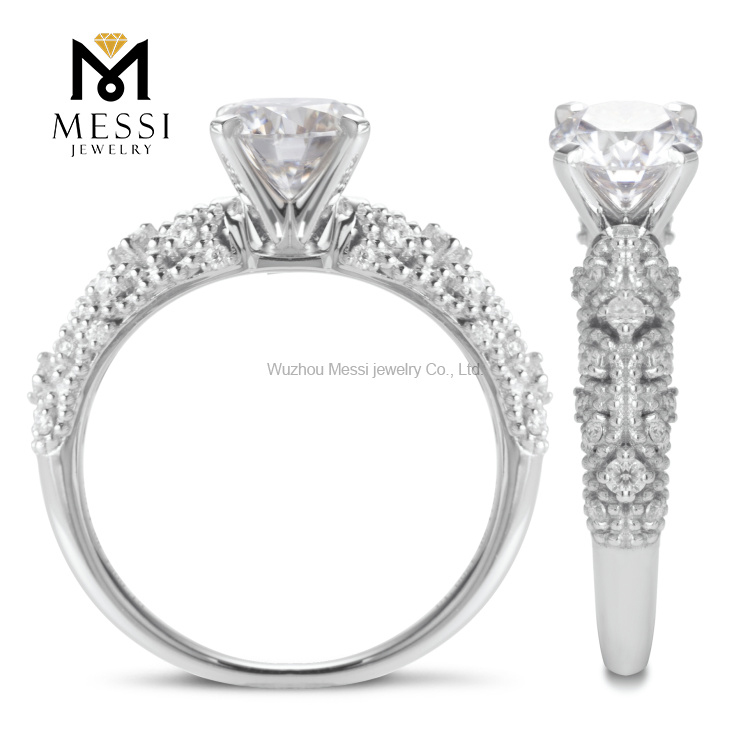 1 carat white gold 14K 18K latest women nuptial moissanite gold anulus