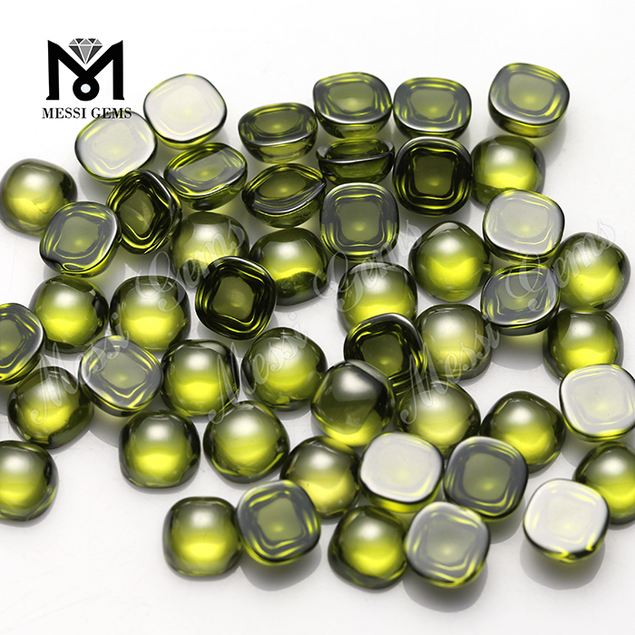Oliva color fabula vel ignis pulvinus-CAB zirconia cubica pretium Lupum 10x10mm