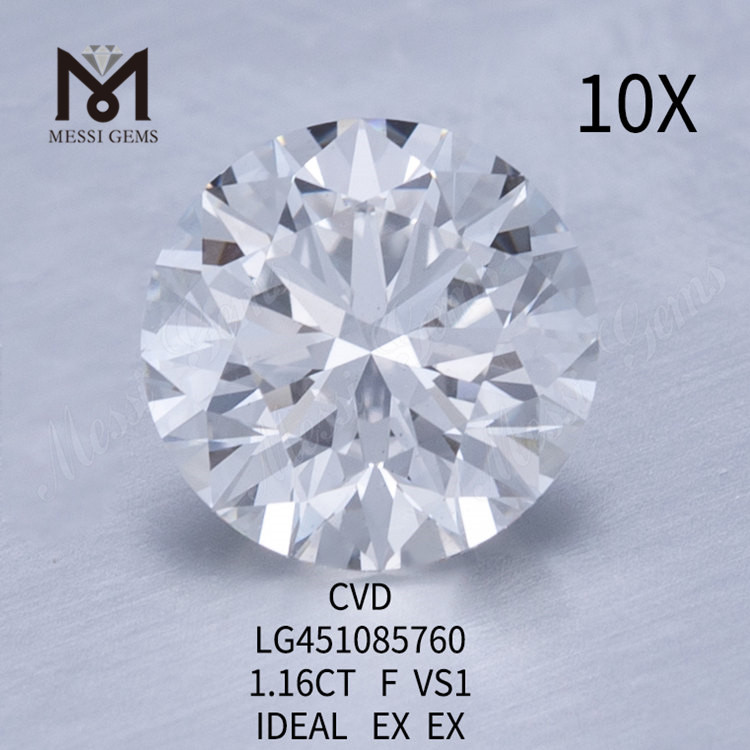 CVD Round lab adamantibus 1.16ct F VS1 SPECIMEN Cut