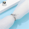 Donum natale moissanitae solitaire feminae anuli aurei 14k auri patella 925 anuli argentei