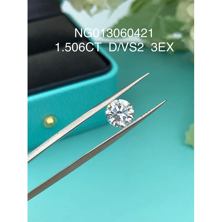 Lapis rotundus albus Lab Grown Diamond 1.506ct VS2 D Color