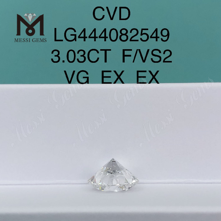 3.03 ct F VS2 Round lab diamonds VG Cut Grade