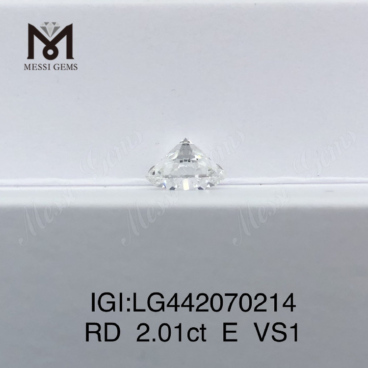 2.01 carat E VS1 Round cheap lab gemmis crevit adamas 3EX