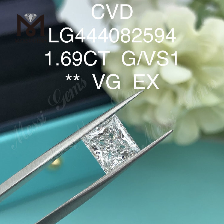 1.69 carat G VS1 SQ VG Poloniae lab crevit princeps cut crystallini