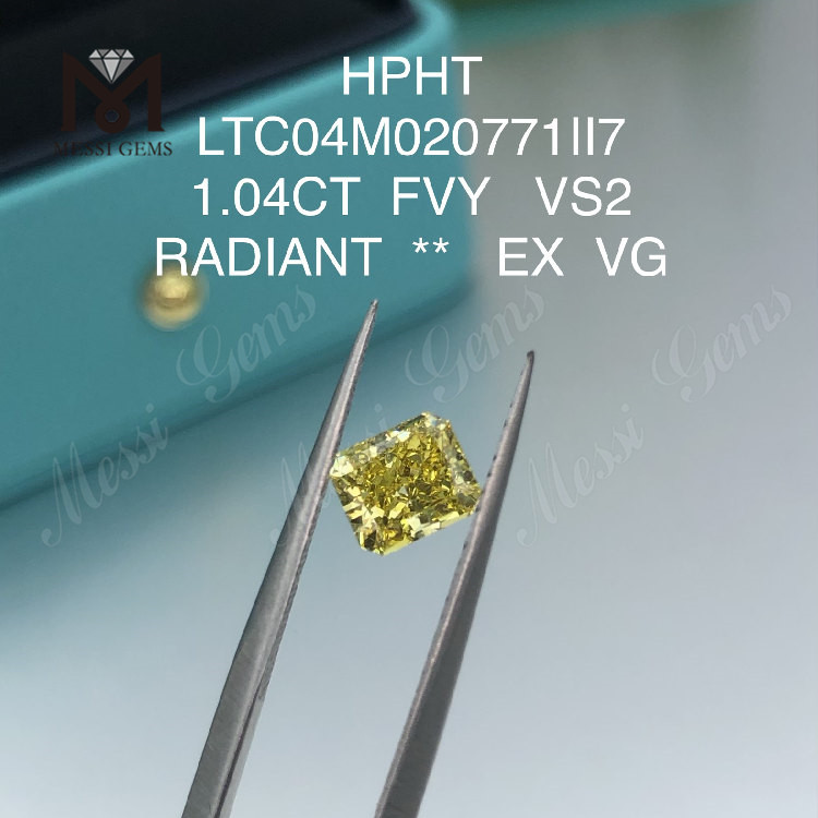 1.04ct luteum Lab crystallini radiantes VS2 Conscidisti \' 