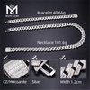 12mm latitudo 18inch 925 Ancilla argenteus e monili cubico zircon