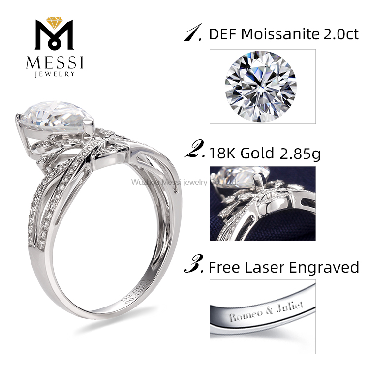 Moissanite anulus nuptialis 14k 18k anulus nuptialis moissanite