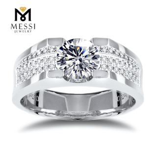 14k 18k aurum album DEF moissanite iaspis anulus nuptialis aurum pro hominibus