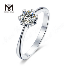 Messi Gemmae singulae 1 carat moissanite adamas 925 anulus argenteus