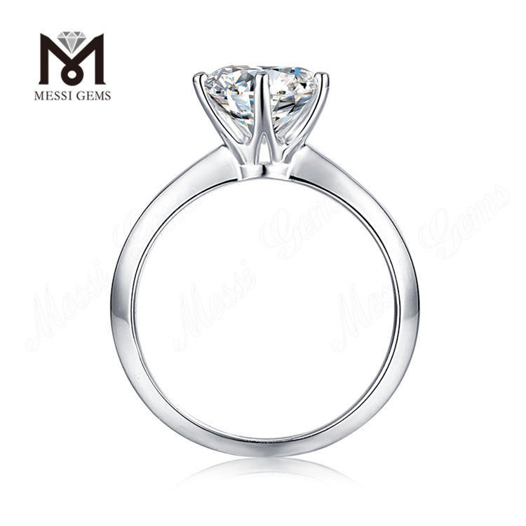 Messi Gemmae sterlingorum 925 anulus aureus 14k aurum plating femina donum 3ct annulus moissanita