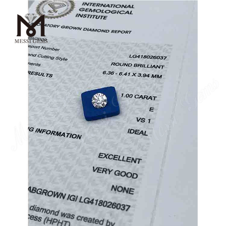 1 carat E/VS1 EX VG lab adamas rotunda 