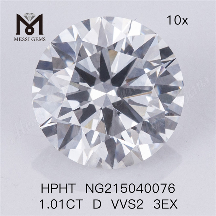1.01CT D VVS2 3EX Lab Grown Diamond HPHT stone