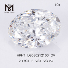 2.17CT lab adamas ovalis crevit F color HPHT homo fecit Lupum adamas