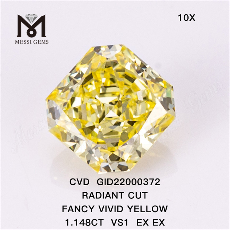 GID22000372 1.148CT CVD RADIANT CAESA VIVID FLAVIA VS1 EX EX Diamond Pectus
