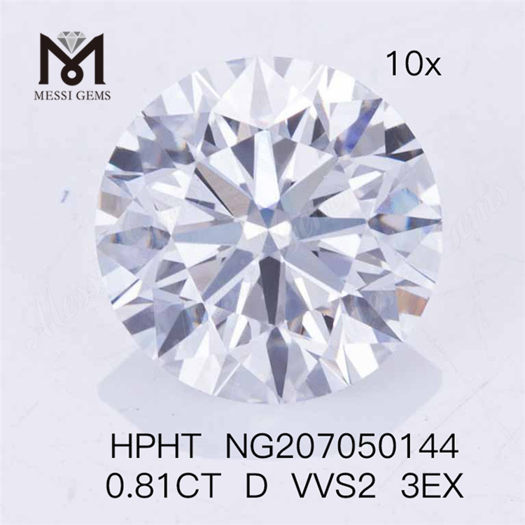 0.81CT D VVS2 3EX Lab Diamond HPHT