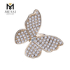 14K 18K Papilio moissanite anulo aureo D lapide moissanito pro mulieribus