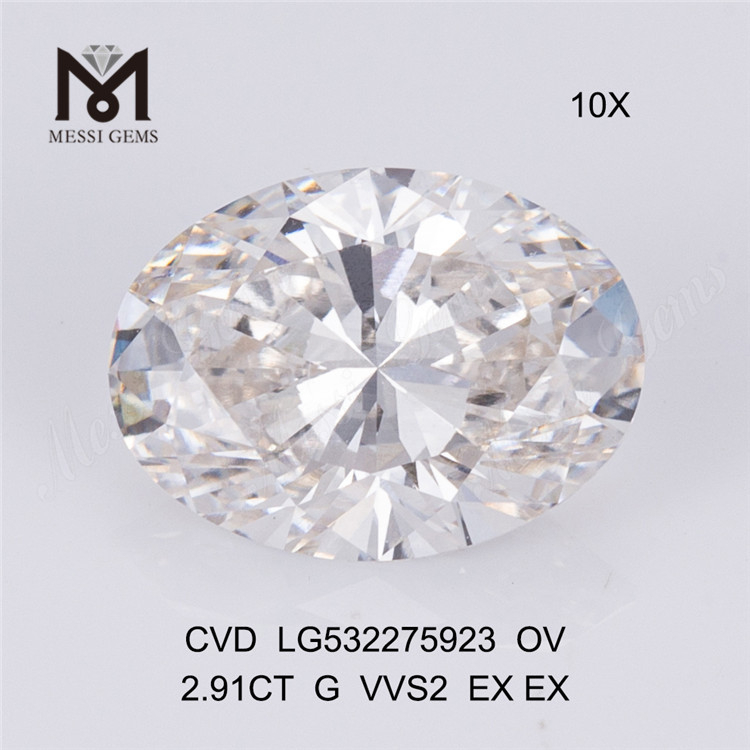 2.91ct G vvs ov lab diamond cvd lab adamas crevit in stock