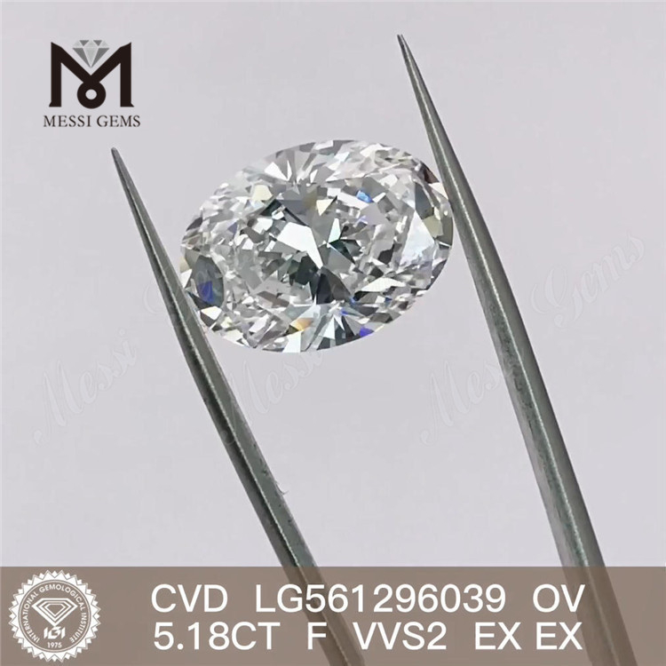 5.18CT OV F VVS2 EX EX LG561296039 lab adamas CVD grown 