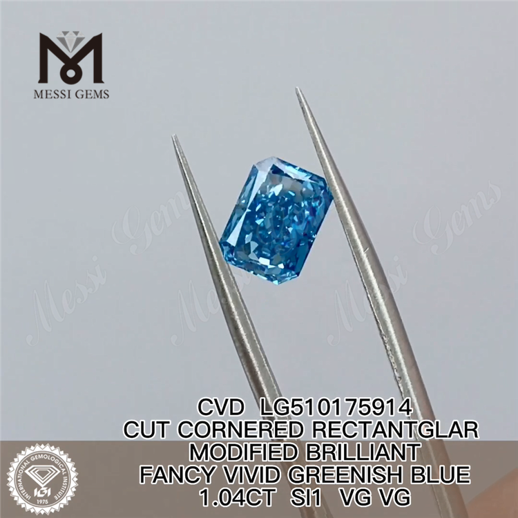 1.04CT CVD iaspis rectantglar VIVID GRAVEDINOSUS SI1 VG VG lab adamas LG510175914 