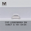 9.06CT G VS1 EM sectus EX Smaragdo lab adamante creato CVD LG582380954