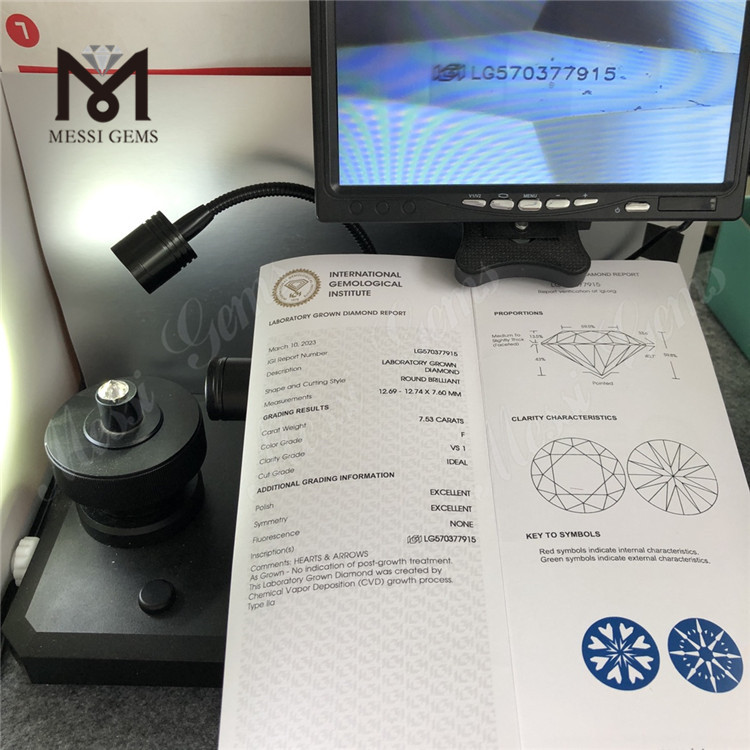 7.53CT F VS1 ID EX pretio lab adamas crevit CVD LG570377915