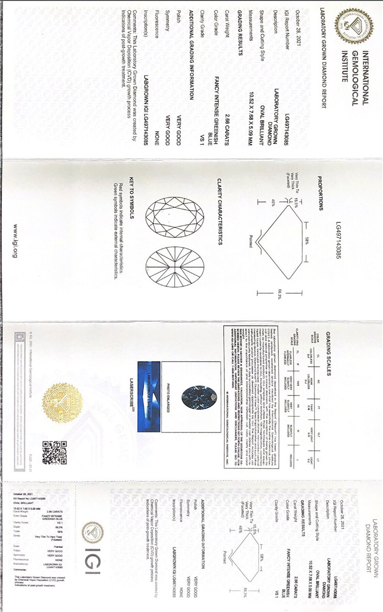 2.66ct Lab crevit crystallini manufacturer 