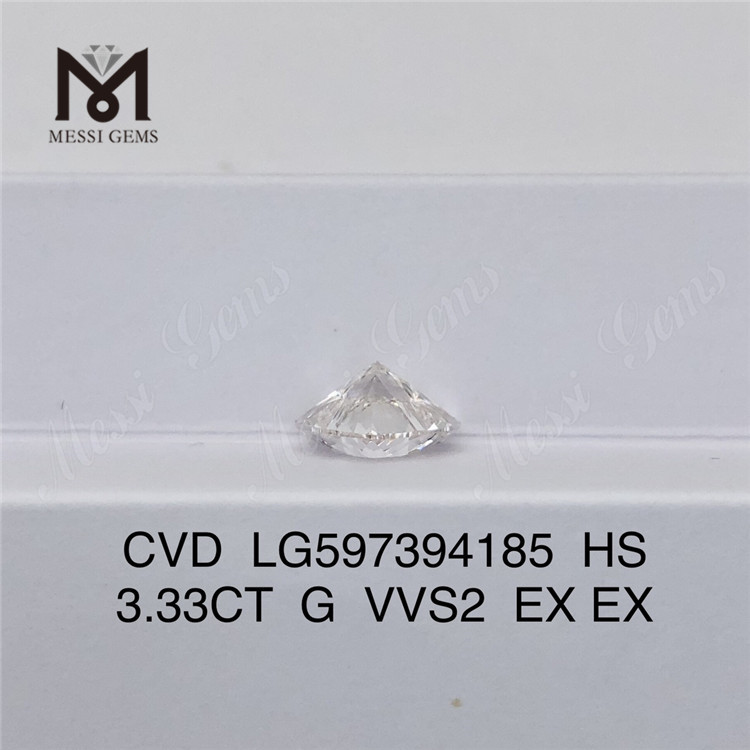3.33CT G VVS2 EX EX HS 3ct lab crevit cvd iaspis LG597394185丨Messigems 