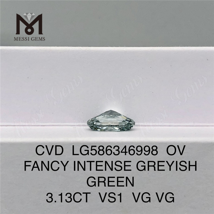 3ct Oval Fancy Green Diamond OV FRANCY GREYISH GREEN CVD LG586346998 