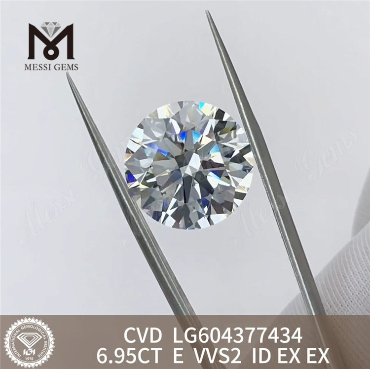 6.95CT E VVS2 ID EX CVD Lab Grown Diamond LG604377434 Sine mines Messigems 