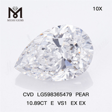 10.89CT E VS1 EX EX PEAR Mole Man-creato Diamond CVD LG598365479丨Messigems