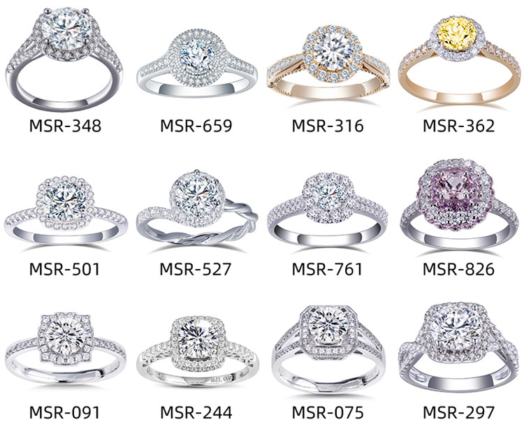 14K Aurum customised 1Ct Lab Diamond Women Fashion Jewelry Halo Ring