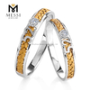 Custom real diamond jewelry 18k gold band nupti amatores annulos