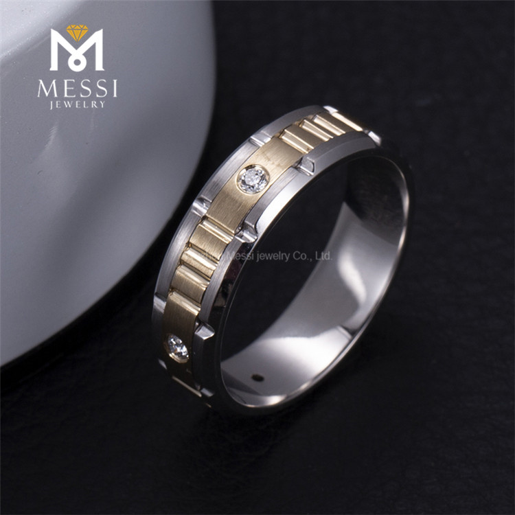 IGI lab adamas anulus 14k auri pugna nuptialis manus annuli mens anulos US9 #