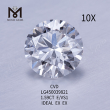 1.59 carat E VS1 Round IDEL CUT lab iaspis creatus CVD