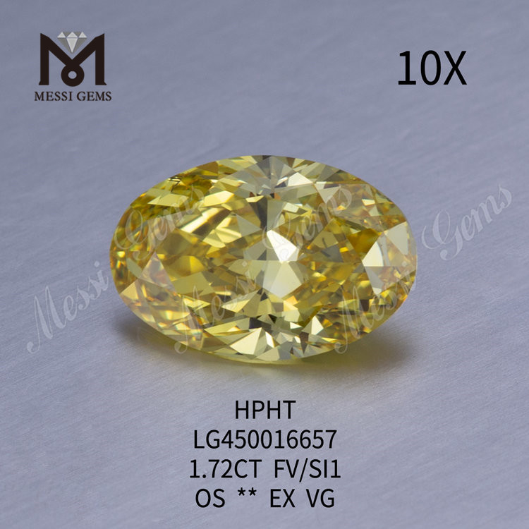 1.72ct FVY OVALE FACETISSIMUS cut SI1 lab crevit adamantinus