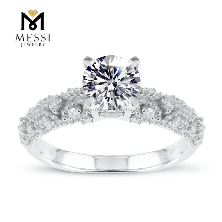 1 carat white gold 14K 18K latest women nuptial moissanite gold anulus