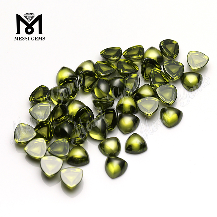 Trill cut 10x10mm Top quality Olive cubica zirconia in gemmis solutis