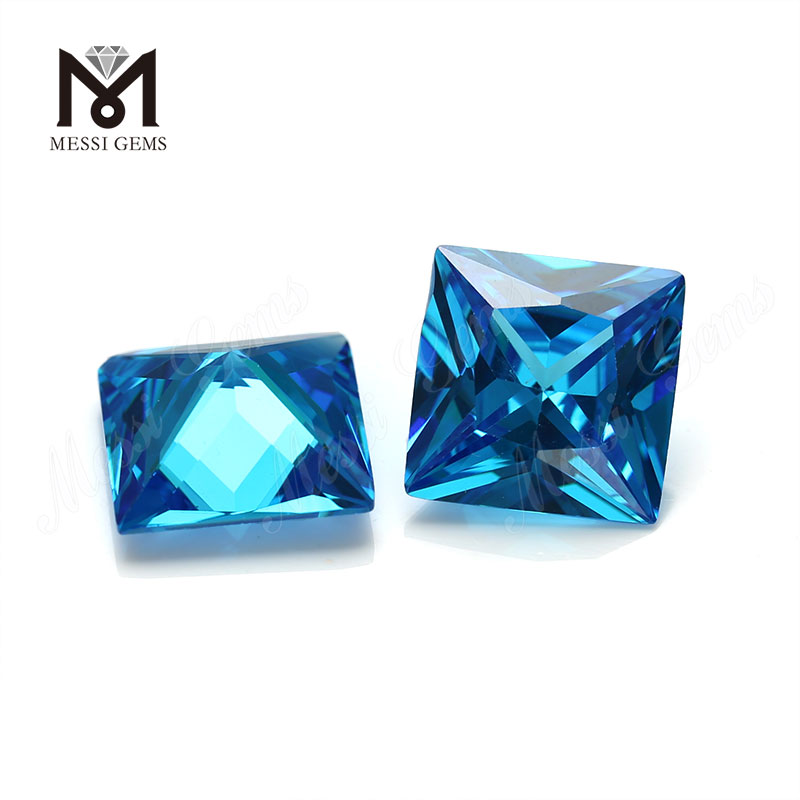 Factory optimum industriae russicae solutae Aquamarine Square cubica zirconia 10MM