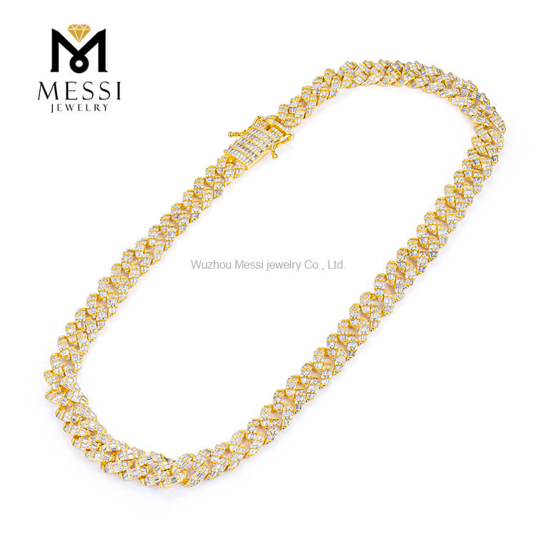 20inch 925 lapis moissanus gemmis cubanus catena argenteus