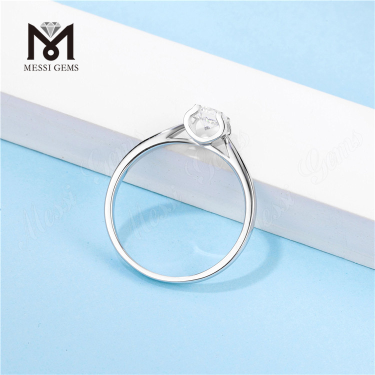 Moissanite Ringo pro Muliere Jewelry 14k Niveo Aurum Plating Ring 925 Sterling Argentum