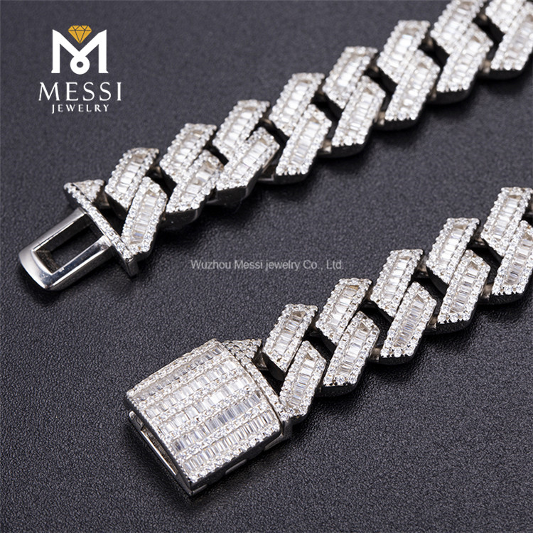12mm latitudo 18inch 925 Ancilla argenteus e monili cubico zircon