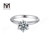 Messi Gemmae 1ct moissanitae solitaire 925 anulum sterlingorum pro nuptiis sponsalibus